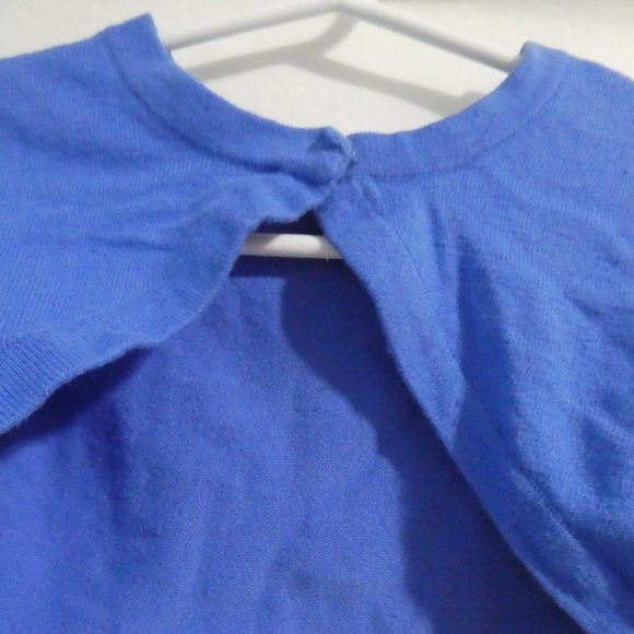 CHILDREN'S PLACE | small 5-6 | Blue Cardigan Shawl | Bow Design on Sleeves - Picture 5 of 12